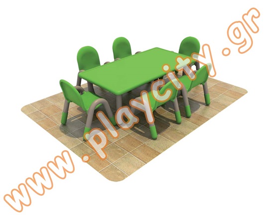 Τραπέζι νηπίων παραλληλόγραμμο, από ανθεκτικό πλαστικό, χωρίς γωνίες, σε 6 υπέροχα χρώματα.
