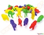 Εκπαιδευτικό παιχνίδι αρίθμησης με 120 πλαστικά χρωματιστά άγρια ζωάκια, κατάλληλα για μέτρηση και ταξινόμηση.
