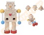 Εκπαιδευτικό παιχνίδι, ξύλινο ρομπότ, που διαθέτει πολλά διαφορετικά πρόσωπα για την ανάδειξη διαφορετικών συναισθημάτων.