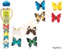 Παιδικό παιχνίδι σε σετ 12 τεμαχίων με διάφορες πλαστικές πεταλούδες, με πολύ ρεαλιστικές λεπτομέρειες.