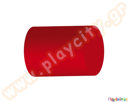 Μαλακός αφρώδες κύλινδρος, σε κόκκινο χρώμα, με επένδυση δερματίνης, 80x30 εκατοστά.
