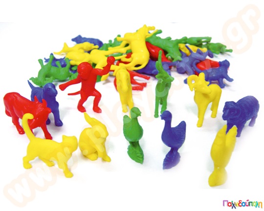 Εκπαιδευτικό παιχνίδι αρίθμησης με 192 πλαστικά χρωματιστά ζωάκια, κατάλληλα για μέτρηση και ταξινόμηση.