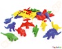 Εκπαιδευτικό παιχνίδι αρίθμησης με 128 πλαστικά χρωματιστά δεινοσαυράκια, κατάλληλα για μέτρηση και ταξινόμηση.
