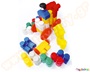 Παιχνίδι Κατασκευών που αποτελείτε από 49 τεμάχια, πλαστικά τουρμπίνια, φατσούλες και ρόδες σε διαφορετικά χρώματα.