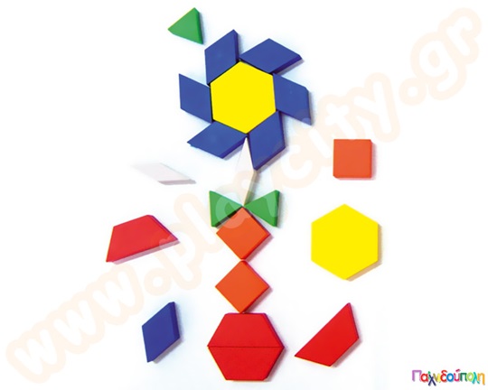 Παιχνίδι κατασκευών με πλαστικά γεωμετρικά σχήματα σε κουβά με 250 τεμάχια, ιδανικά για νηπιαγωγείο.