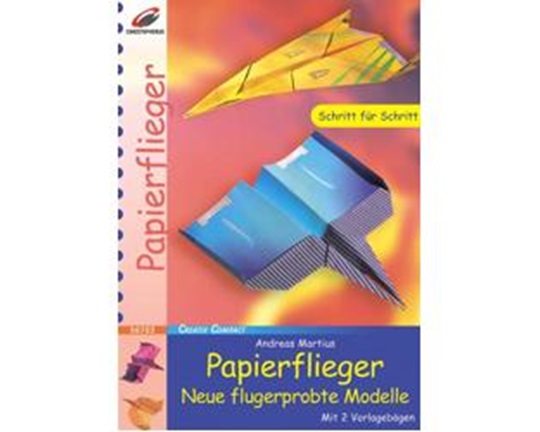 Βιβλίο κατασκευών αεροπλανάκια, διπλώνοντας χαρτιά με πατρόν, στα Γερμανικά με παραστατικές οδηγίες βήμα προς βήμα.