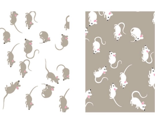 Χαρτόνι χειροτεχνίας assorted, μικρά ποντικάκια σε γκρι φόντο, 23x33 εκατοστών, σετ 10 φύλλων.