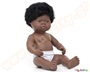 Παιδική πλαστική κούκλα μωρού, αγοράκι μαύρο με μαλλιά, ύψος κούκλας 38 εκατοστά, από την Miniland.