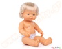 Παιδική πλαστική κούκλα μωρού, κοριτσάκι λευκό με ξανθά μαλλιά, ύψος κούκλας 38 εκατοστά, από την Miniland.