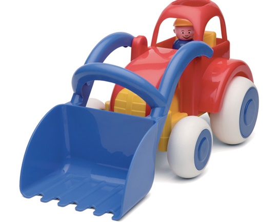 Παιδικό πλαστικό παιχνίδι, φορτωτής 25 εκατοστών, με 1 φιγούρα εργάτη, της Viking Toys.