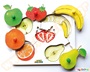 Ξύλινο παζλ με Ενσφηνώματα, 2 Επιπέδων, Φρούτα με λαβή, ιδανικά για νηπιαγωγεία και παιδικούς σταθμούς.