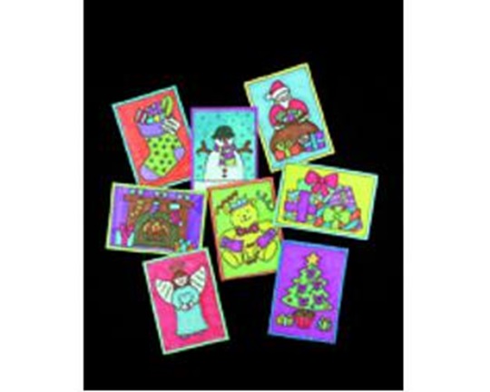 Σετ 8 Χριστουγεννιάτικες κάρτες, όπου τα παιδιά θα τις χρωματίσουν με τα αγαπημένα τους χρώματα!