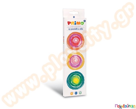 Λαδοπαστέλ  PRIMO  σε σετ 25 χρωμάτων, μη τοξικές κατάλληλες για χρήση σε νηπιαγωγεία και παιδικούς σταθμούς.