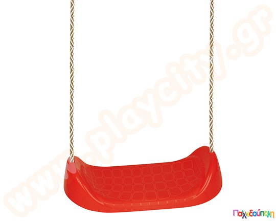 Κλασικό Καθισματάκι πλαστικής κούνιας σε κόκκινο χρώμα, μια πρακτική παιδική κούνια που την κρεμάτε όπου εσείς επιθυμείτε.