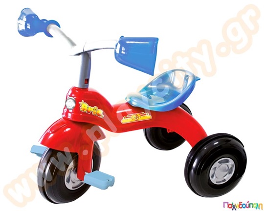 Τρίκυκλο Ποδήλατο Tombolino σε κόκκινο χρώμα. Είναι οικονομικό και έχει αντιολισθητικές επιφάνειες για μέγιστη ασφάλεια.