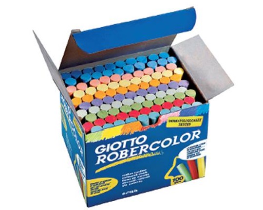 Κιμωλίες πλαστικές χρωματιστές GIOTTO 100 τεμαχίων από συνθετικό υλικό που δεν βγάζουν σκόνη κατά τη χρήση τους.