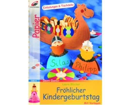 Βιβλίο κατασκευών, χαρούμενα γενέθλια με χαρτόνι και πατρόν, στα Γερμανικά με παραστατικές οδηγίες βήμα προς βήμα.