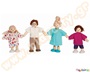 Σετ 4 παιδικές κούκλες μινιατούρες, ντυμένες με μοντέρνα πολύχρωμα ρούχα, περιλαμβάνει πατέρα, μητέρα και δύο παιδιά.