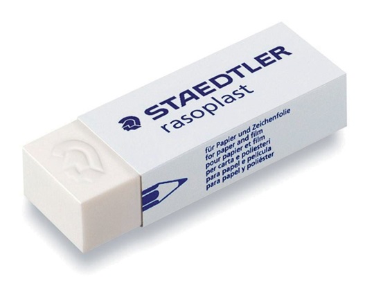 Σβήστρα άσπρη Staedtler rasoplast, κατάλληλη για κάθε μολύβι.