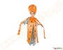 Αποκριάτικη παιδική στολή , το χταπόδι, με πορτοκαλί και ασημί χρώμα, διαθέσιμη σε διάφορα μεγέθη.