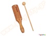 Κρουστό παιδικό μουσικό όργανο, ξύλινη μουσική ξύστρα ενός τόνου με μπαγκέτα, σε φυσικό χρώμα ξύλου.