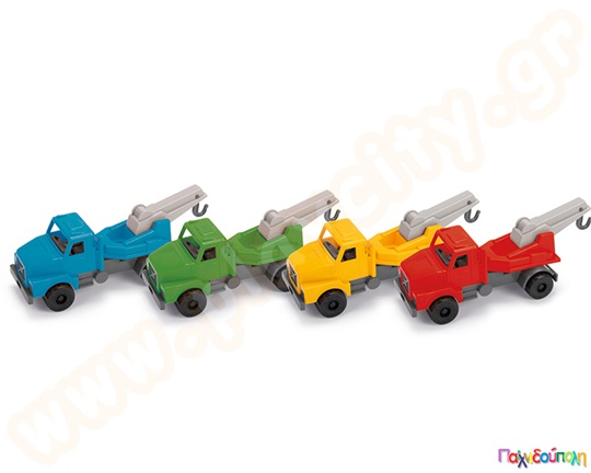 Παιδικό πλαστικό παιχνίδι, φορτηγό με γερανό, ύψους 24 εκατοστών, από την Dantoy.