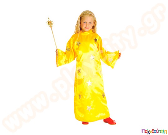 Παιδική εορταστική στολή για κορίτσια, το κίτρινο αστεράκι, σε διάφορα νούμερα, κατάλληλη για όλα τα παιδιά.