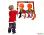 Παιδικός πίνακας κατασκευών προσώπων με διάφορες εκφράσεις και αξεσουάρ, ιδανικό για νηπιαγωγεία.