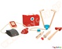 Παιδικό παιχνίδι, τσάντα γιατρού με 5 ξύλινα εργαλεία της Plan Toys, όπως πιεσόμετρο, θερμόμετρο και άλλα.