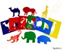 Στένσιλ και μοτίβα σε σετ 6 τεμαχίων, με διάφορα άγρια ζώα, ιδανικά για παιδικές χειροτεχνίες.