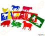 Στένσιλ 7 τεμαχίων με μοτίβα, με διάφορα ζώα αγροκτήματος, ιδανικά για παιδικές χειροτεχνίες.