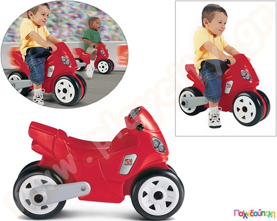 Παιδικό ποδοκίνητο όχημα, Μοτοσυκλέτα της  Step2 σε κόκκινο χρώμα. Δίκυκλο παιδικό ποδήλατο για τους λάτρεις των μηχανών.