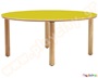 Ξύλινο παιδικό τραπέζι κυκλικό, σε πράσινο χρώμα, πιστοποιημένο για χρήση σε χώρους με παιδιά.