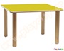 Ξύλινο παιδικό τραπέζι τετράγωνο, σε πράσινο χρώμα, πιστοποιημένο για χρήση σε χώρους με παιδιά.