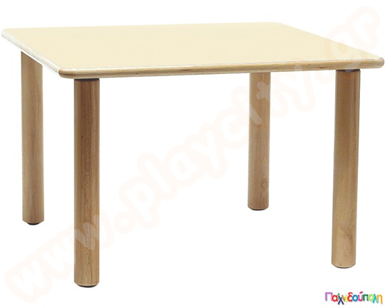 Ξύλινο Παιδικό Τραπέζι τετράγωνο φυσικό χρώμα