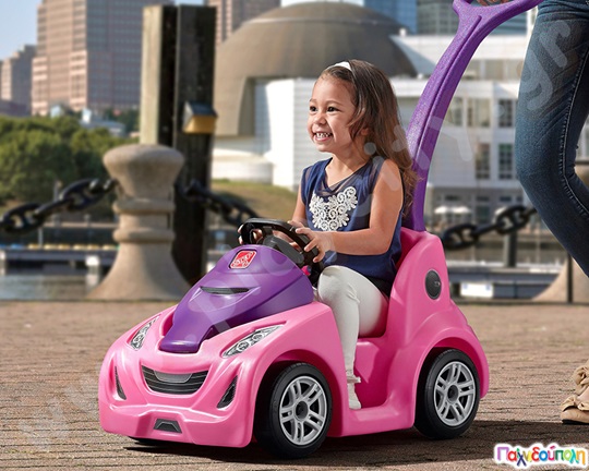 Σπορ όχημα Βόλτας Buggy GT ροζ της Step2, ιδανικό για κορίτσια. Βρεφικό αμαξάκι με κόρνα και χερούλι για τους ενήλικες.