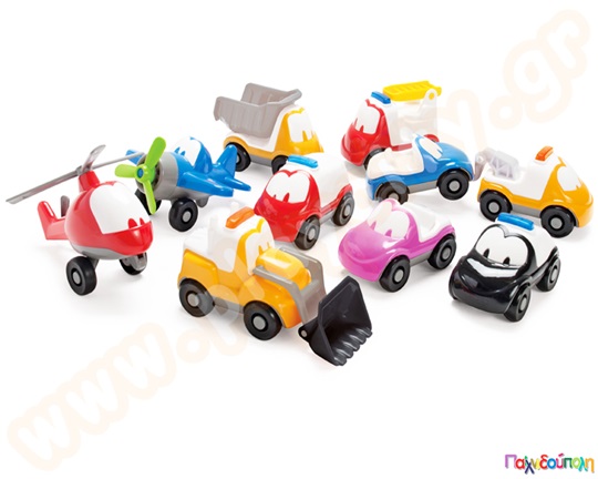 Παιδικά αυτοκινητάκια Fun Cars, διαθέσιμα, ανά τεμάχιο, σε διάφορα σχέδια, αεροπλάνο, ελικόπτερο, φορτηγό, εκσκαφέας και ταξί.