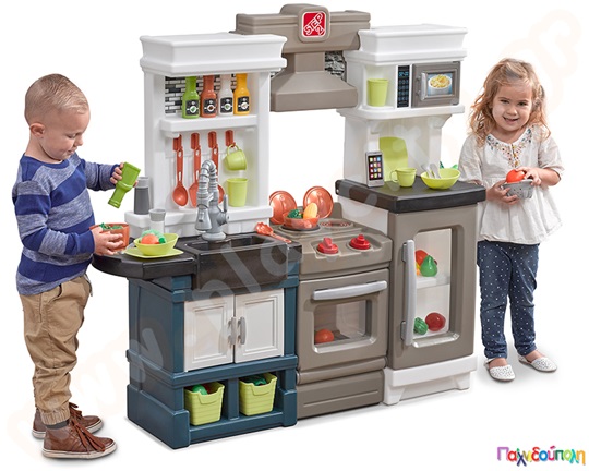 Παιδική κουζίνα Metro της Step2, με εστίες κουζίνας, φούρνο, ήχους, φώτα  και πολλά ακόμη αξεσουάρ κουζίνας!