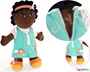 Βρεφική μαλακή κούκλα, Αφρικάνα κοριτσάκι, που μαθαίνει τα παιδιά να ντύνονται εξασκώντας πάνω σε κουμπιά, φερμουάρ, κορδόνια και άλλα.