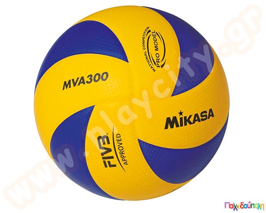 Επαγγελματική μπάλα volley MIKASA MVA300 με σύνθετη επιφάνεια πολλαπλών στρώσεων.