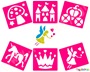 Στένσιλ σε σετ 6 τεμαχίων, με διάφορα σχέδια όπως νεράιδες, παλάτι και άμαξα, ιδανικά για κορίτσια.