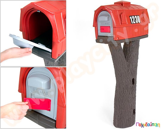 Γραμματοκιβώτιο σε κόκκινο χρώμα που ανήκει στη νέα σειρά ανθεκτικών πλαστικών γραμματοκιβωτίων.