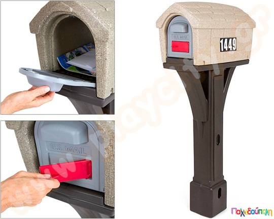 Γραμματοκιβώτιο σε μπεζ χρώμα που ανήκει στη νέα σειρά ανθεκτικών πλαστικών γραμματοκιβωτίων.
