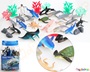 Παιδικό παιχνίδι, σετ 26 τεμαχίων, πλαστικά ζώα θάλασσας με ρεαλιστικές λεπτομέρειες, σε πλαστικό βάζο.