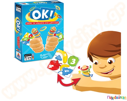 Εκπαιδευτικό παιχνίδι που περιέχει χρωματιστούς κρίκους για τα δάχτυλα όπου τα παιδιά πρέπει να τα ταξινομήσουν στη σωστή σειρά.