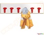 Ξύλινη Κρεμάστρα, σε λευκό χρώμα, με 12 θέσεις για ρούχα, ιδανική για νηπιαγωγεία και παιδικούς σταθμούς.