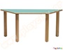 Ξύλινο παιδικό τραπέζι τραπέζιο, σε θαλασσί χρώμα, πιστοποιημένο για χρήση σε χώρους με παιδιά.