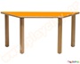Ξύλινο παιδικό τραπέζι τραπέζιο, σε πορτοκαλί χρώμα, πιστοποιημένο για χρήση σε χώρους με παιδιά.