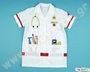 Παιδική στολή γιατρού, σε λευκό χρώμα, για παιδιά παιδικού σταθμού και νηπιαγωγείου.