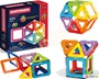 Κατασκευαστικό παιχνίδι με μαγνήτες που αποτελείται από 6 τετράγωνα και 8 τρίγωνα κομμάτια σε όμορφα χρώματα.